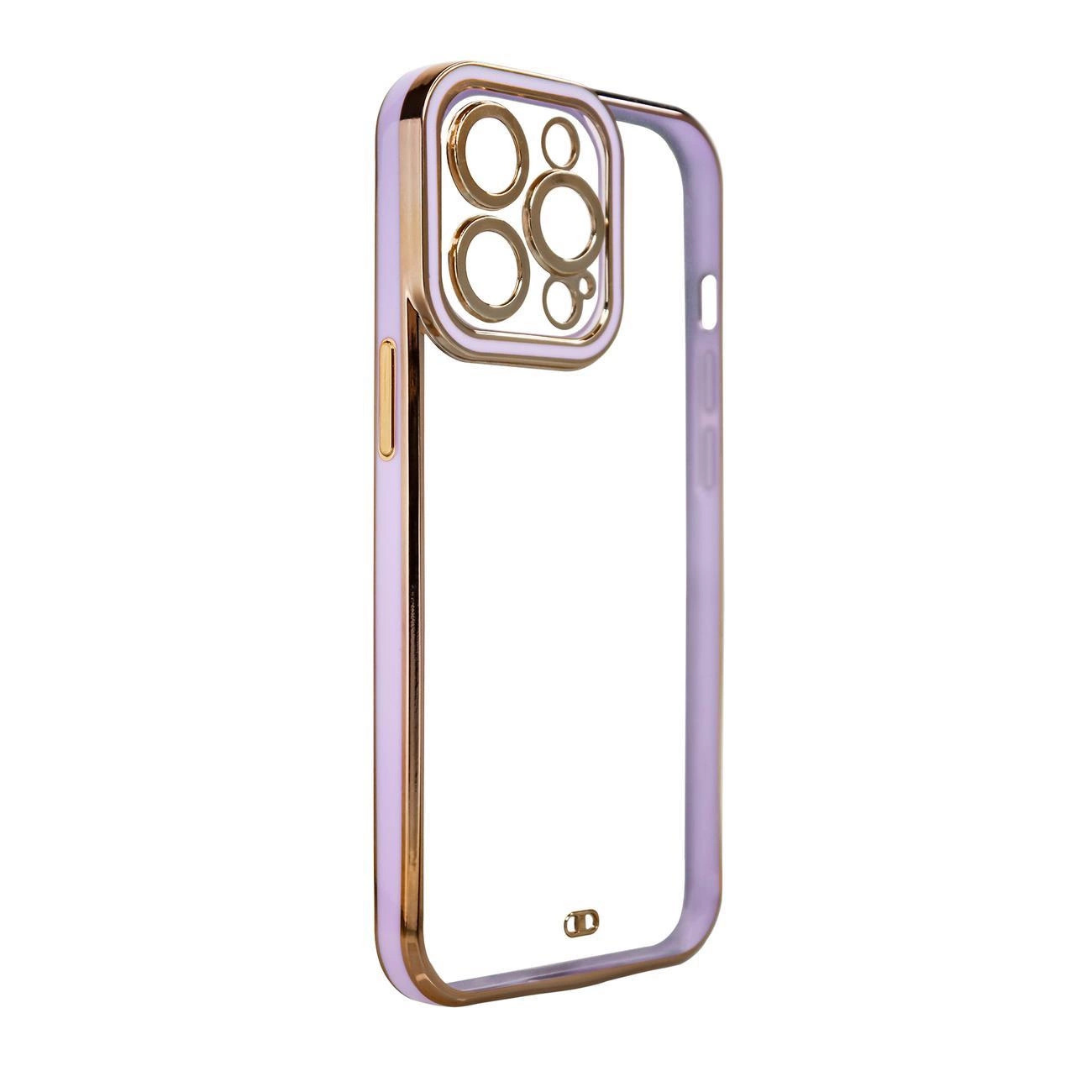 Hurtel Módní pouzdro pro iPhone 12 Pro gelové pouzdro se zlatým rámečkem fialové