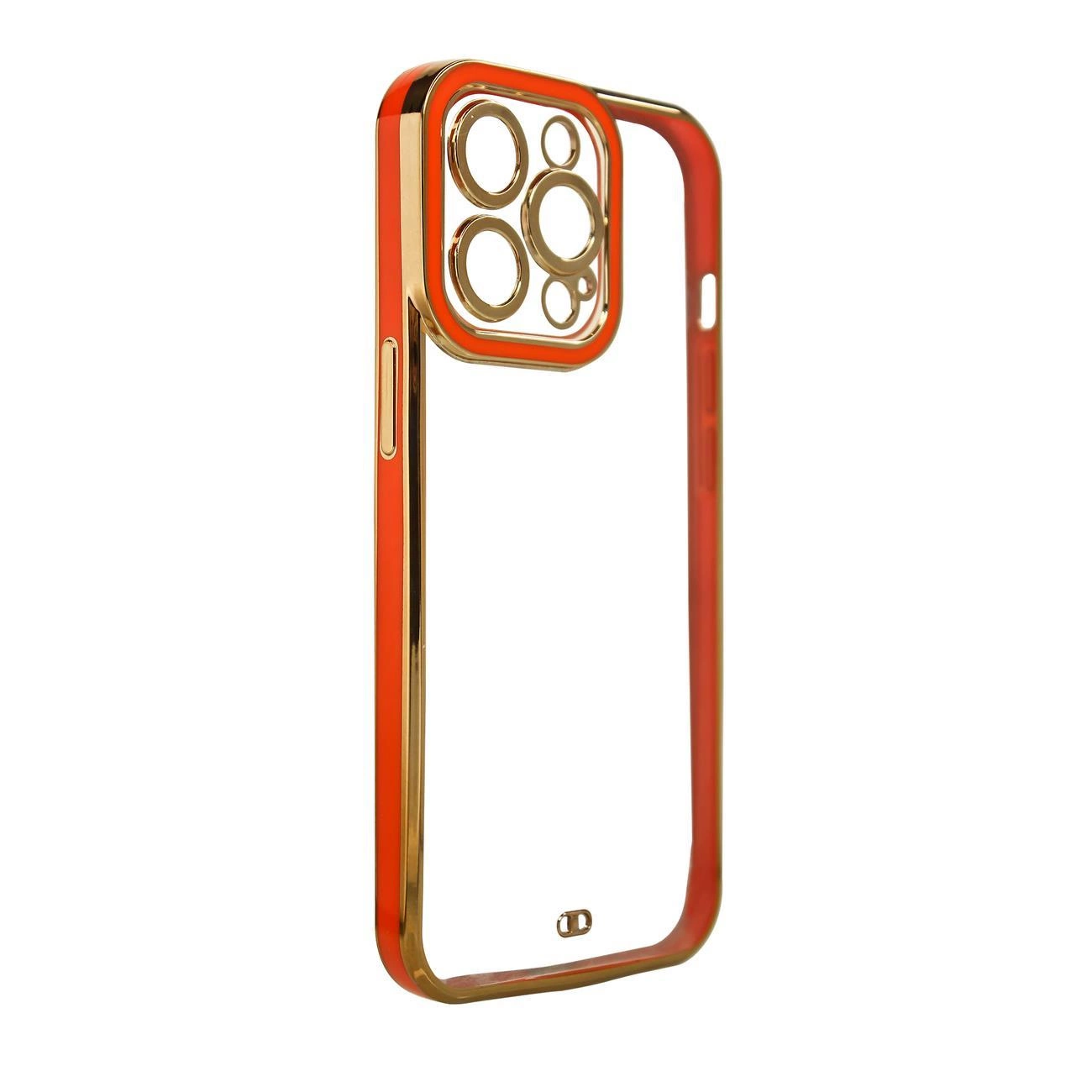 Hurtel Módní pouzdro pro iPhone 12 Pro gelové pouzdro se zlatým rámečkem červené