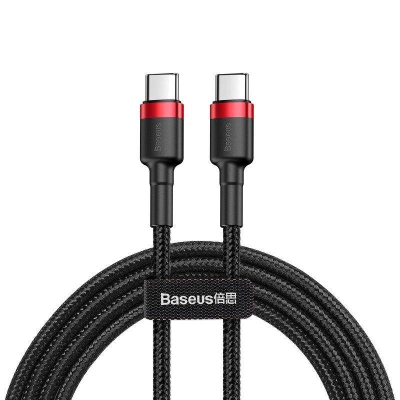 Kabel USB-C na USB-C PD Baseus Cafule PD 2.0 QC 3.0 60W 2m (černý/červený)