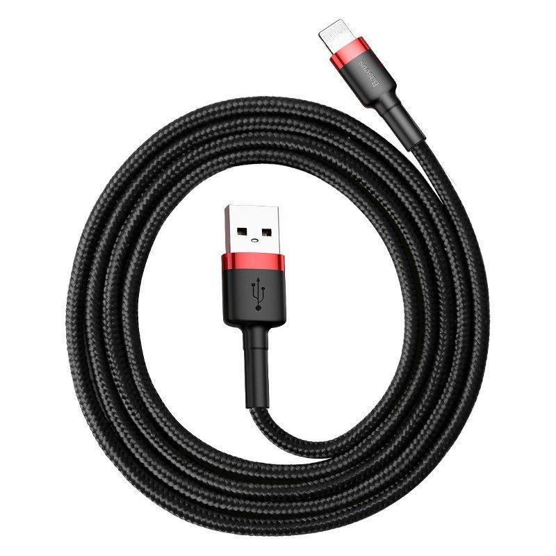 Kabel Lightning USB Baseus Cafule 2,4A 1m (černý/červený)