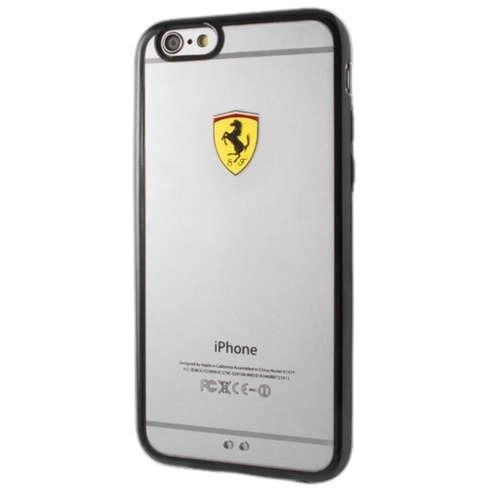 Pouzdro Ferrari Racing Shield pro iPhone 6 / iPhone 6S - průhledné černé