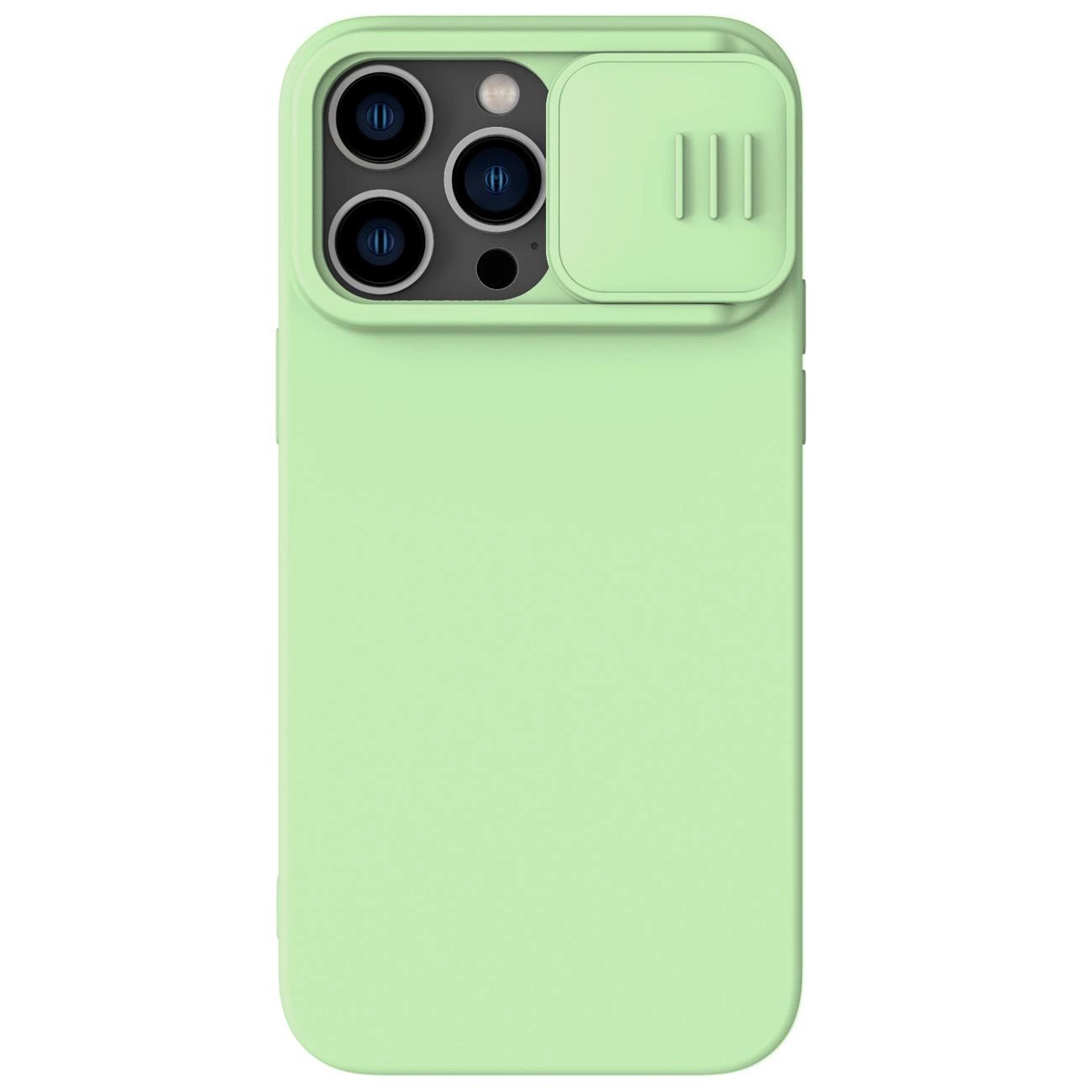 Nillkin CamShield magnetické silikonové pouzdro iPhone 14 Pro Max magnetické pouzdro MagSafe s krytem fotoaparátu zelené barvy