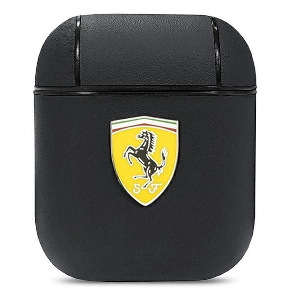 Kožené pouzdro Ferrari On Track pro AirPods 1/2 - černé