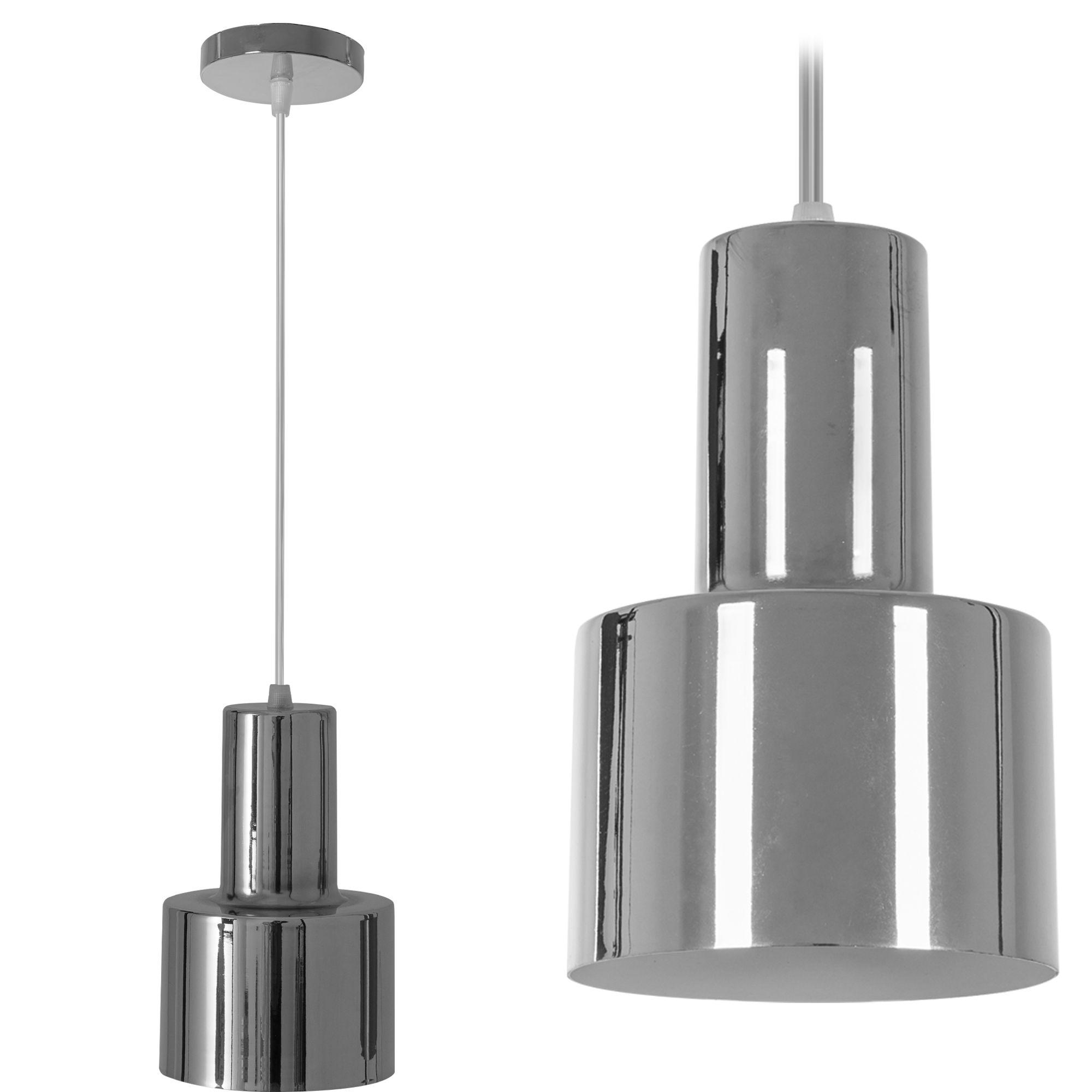 Rea Moderní kovové závěsné stropní svítidlo stříbrná chrom OSW-08403