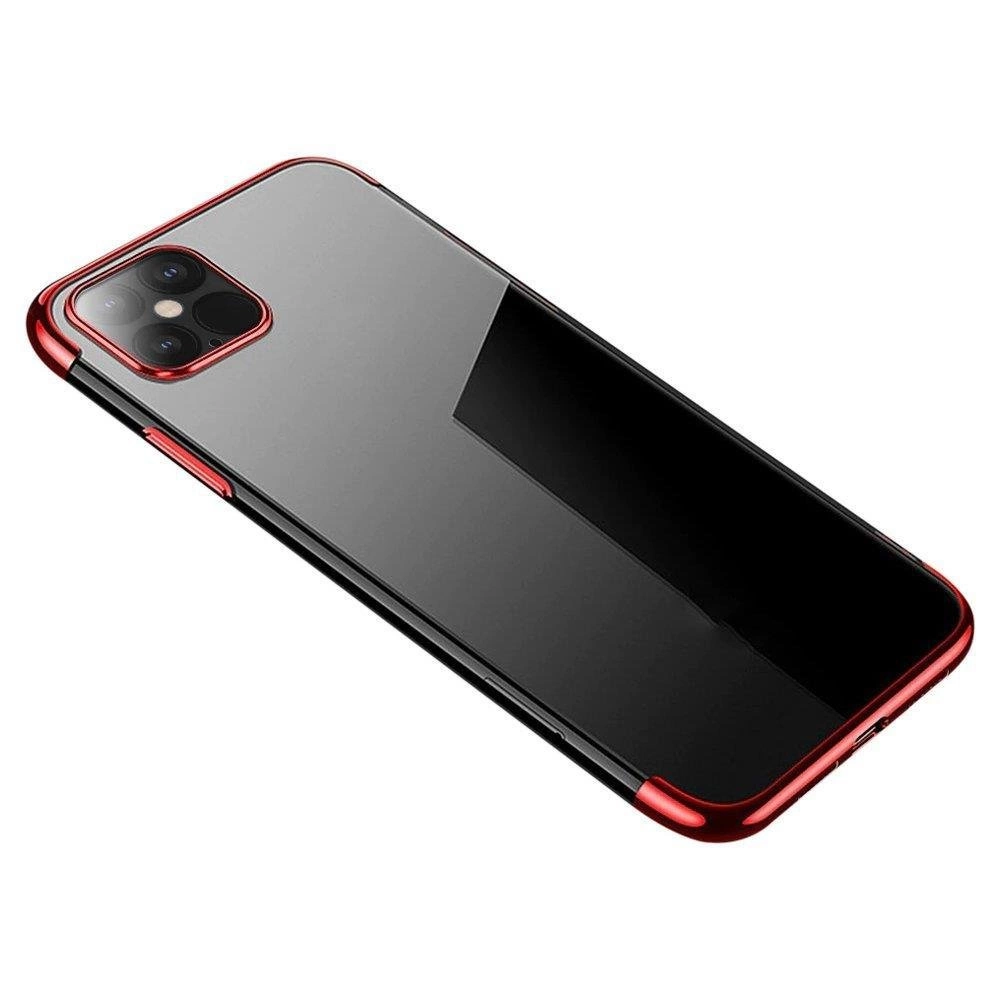 Hurtel Průhledné barevné pouzdro gelové pouzdro s kovovým rámečkem Xiaomi Mi 11 červené