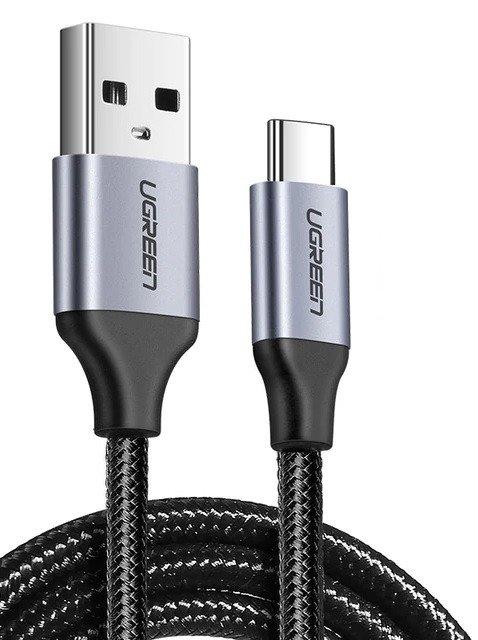 Kabel USB-C QC3.0 UGREEN 0,5 m s hliníkovou zástrčkou (černý)