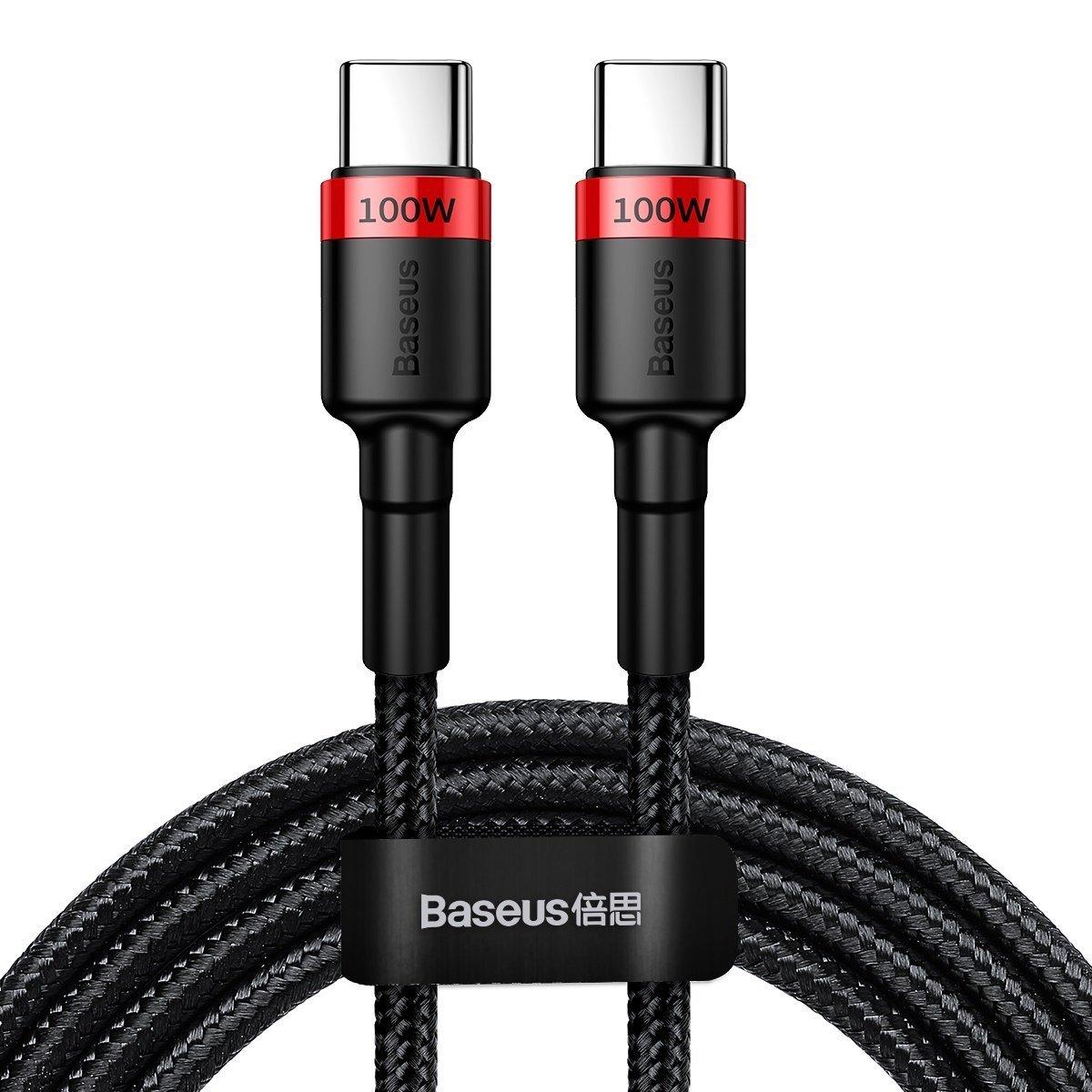 Kabel USB-C na USB-C Baseus Cafule, QC 3.0, PD 2.0, 100W, 5A, 2m (červený/černý)