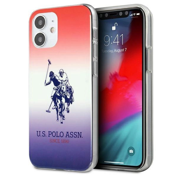 Pouzdro U.S. Polo Assn. Gradient Pattern Collection pro iPhone 12 mini - červené a modré