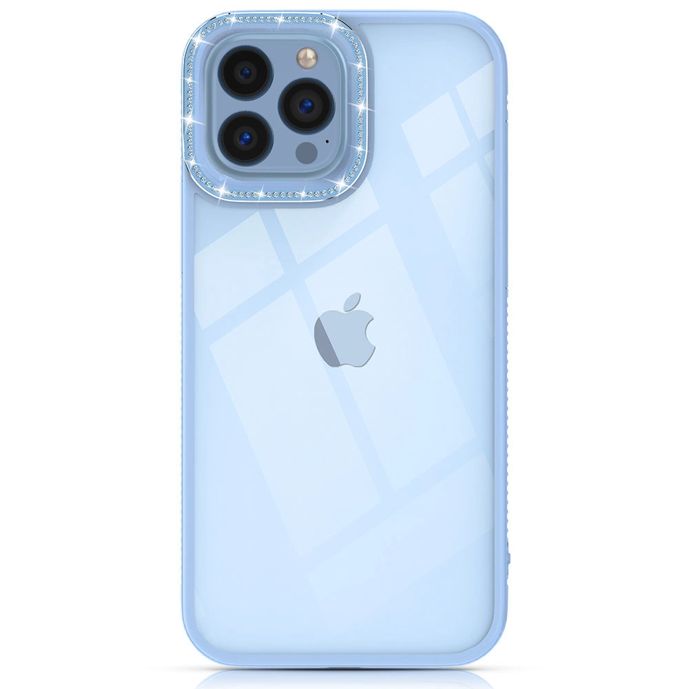 Kingxbar Sparkle Series iPhone 13 Pro pouzdro s krystaly zadní kryt modrý