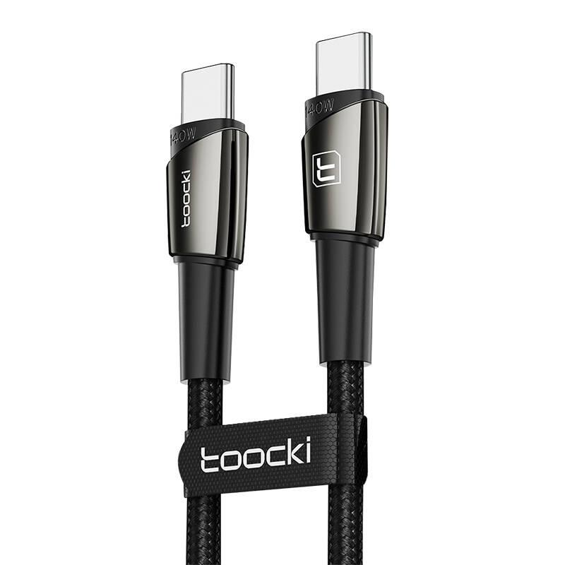 Kabel USB-C na USB-C Toocki, 1 m, 140 W (černý)