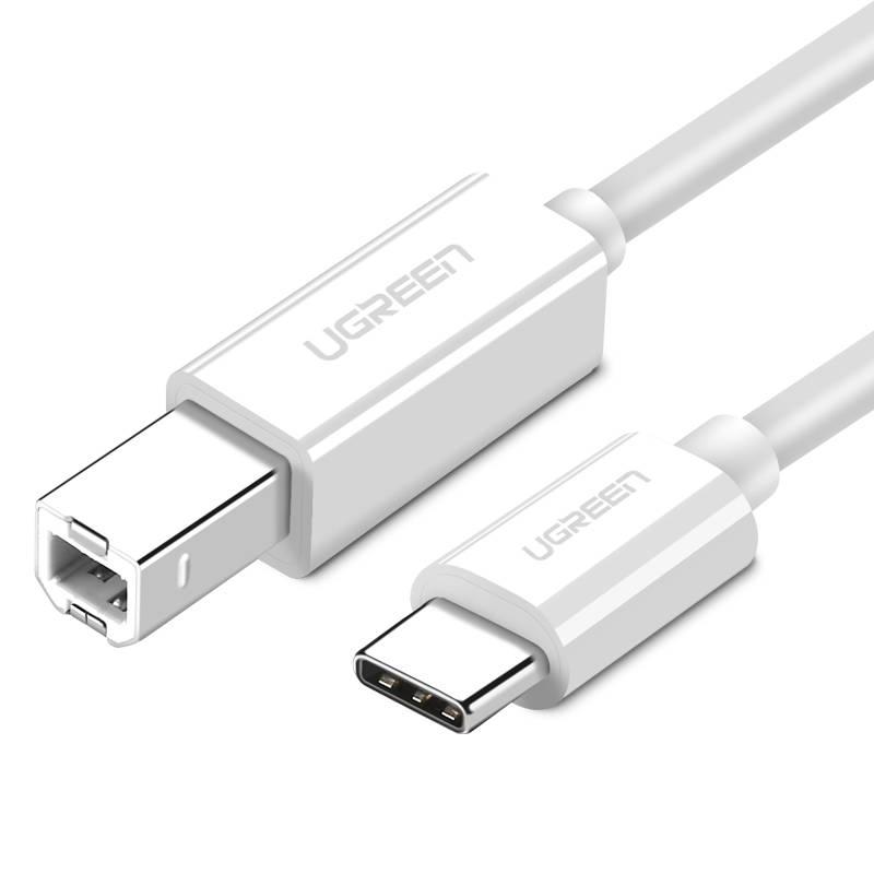 USB 2.0 C-B UGREEN US241 Tiskový kabel 1,5 m (bílý)