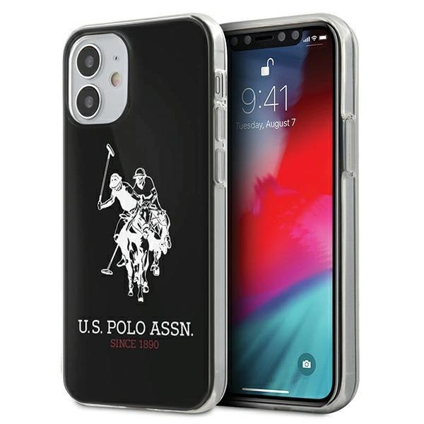 Pouzdro U.S. Polo Assn. Shiny Big Logo pro iPhone 12 mini - Black Shiny Big Logo