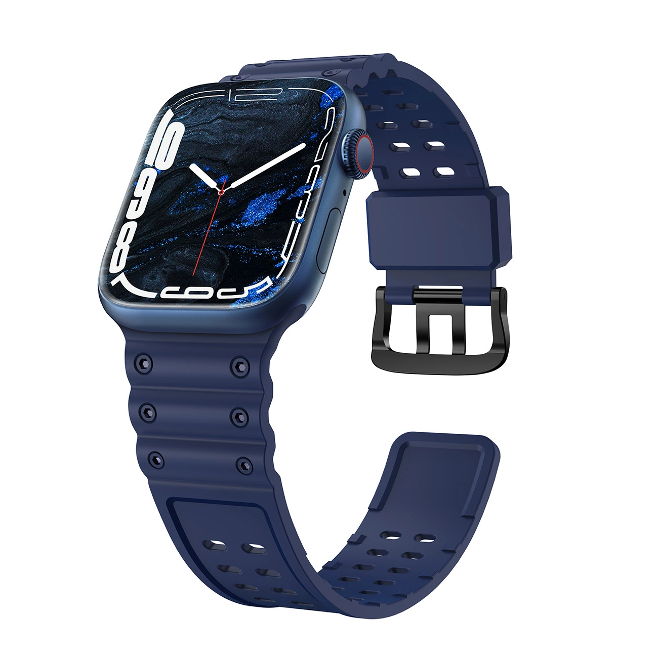 Hurtel Řemínek s trojitou ochranou Apple Watch SE, 9, 8, 7, 6, 5, 4, 3, 2, 1 (41, 40, 38 mm) náramek tmavě modrý