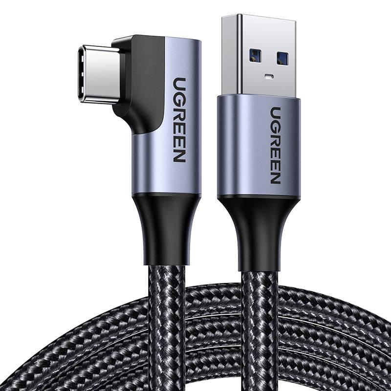 Kabel USB na USB-C, úhlový UGREEN US385, 3A, 1m (černý)