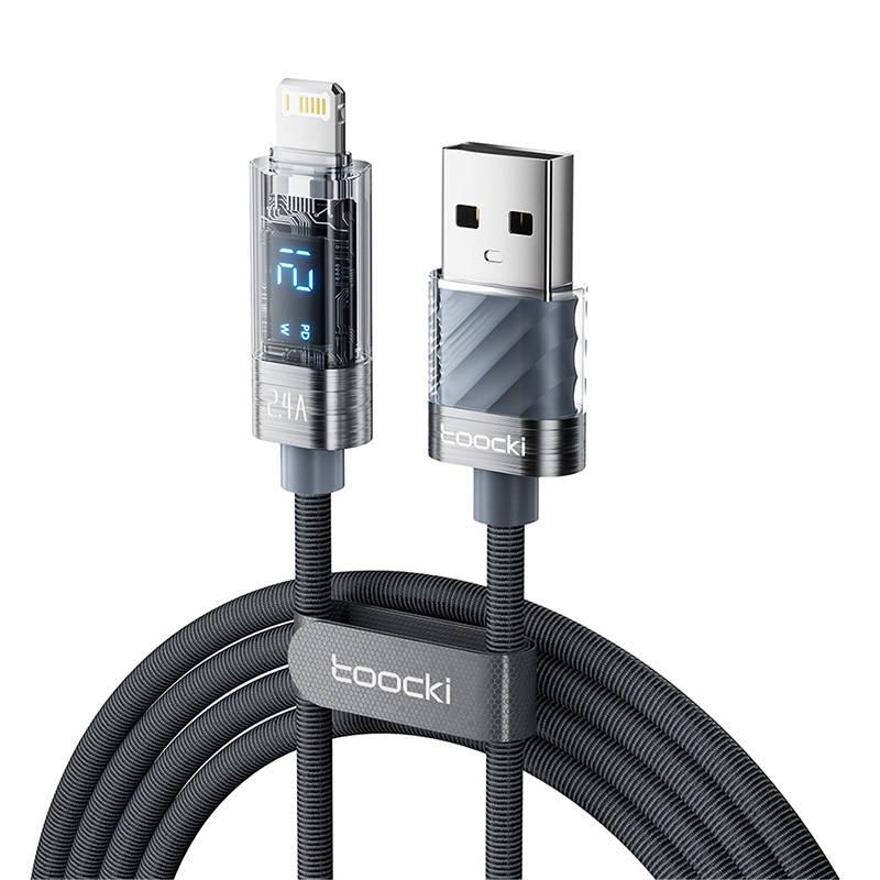 Kabel USB na Lightning Toocki, 1 m, 12 W (šedý)