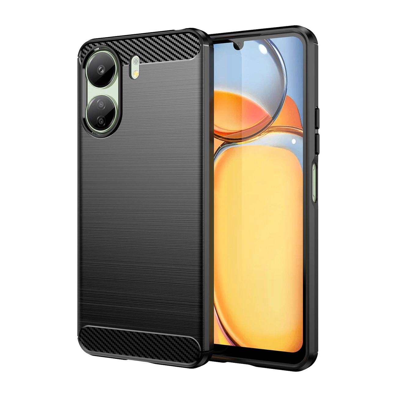 Hurtel Pouzdro Carbon Case pro Xiaomi Redmi 13c flexibilní silikonové pouzdro Carbon Case - černé