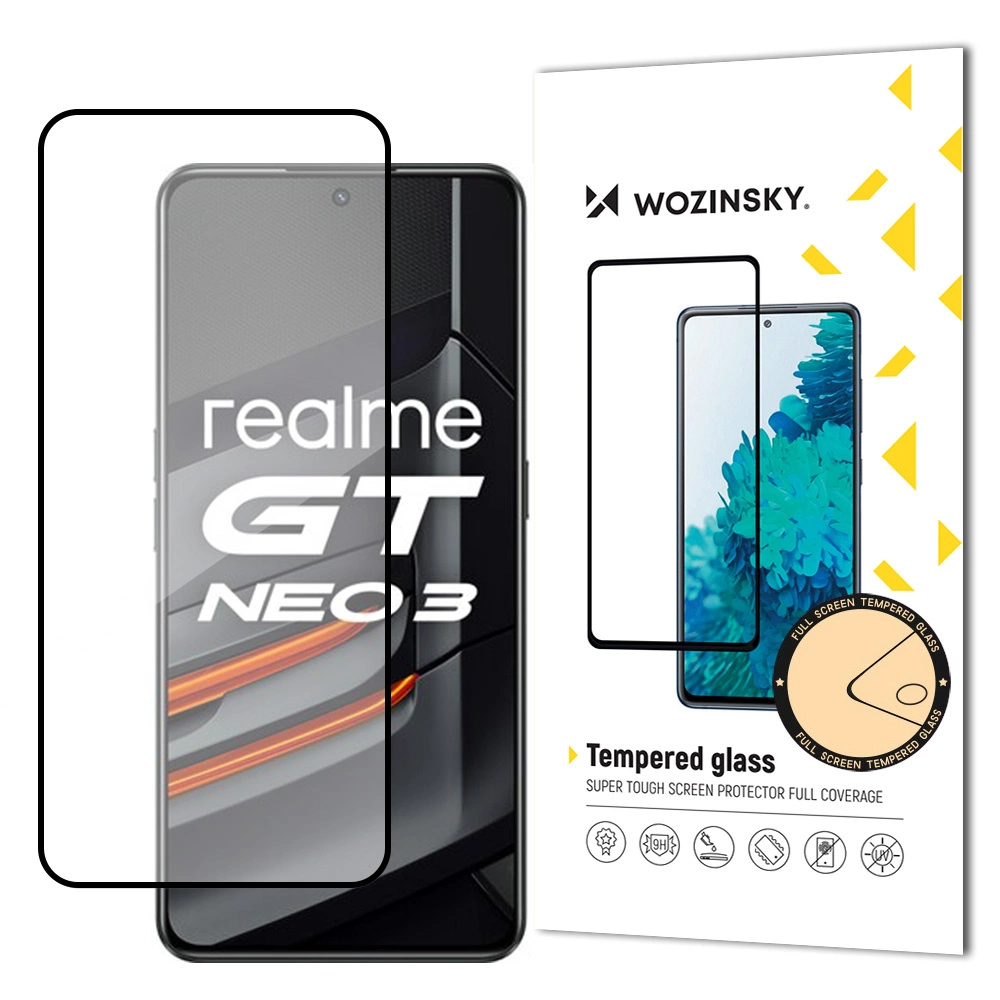 Wozinsky super silné Full Glue tvrzené sklo přes celou obrazovku s rámečkem Case Friendly Realme GT Neo 3 černé