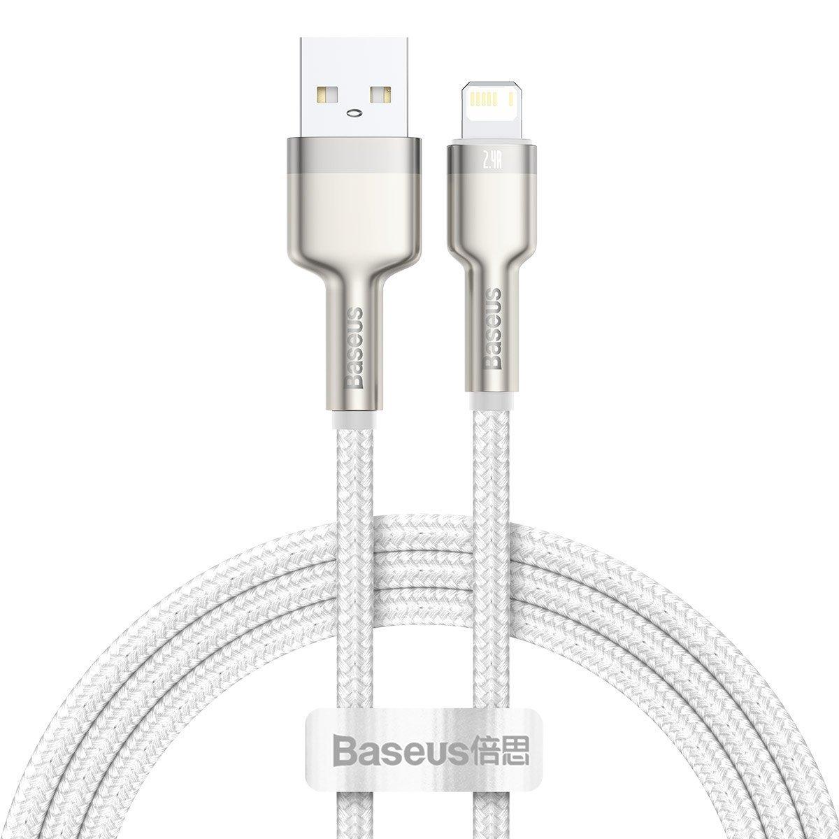 Kabel USB-Lightning Baseus Cafule, 2,4 A, 1 m (bílý)