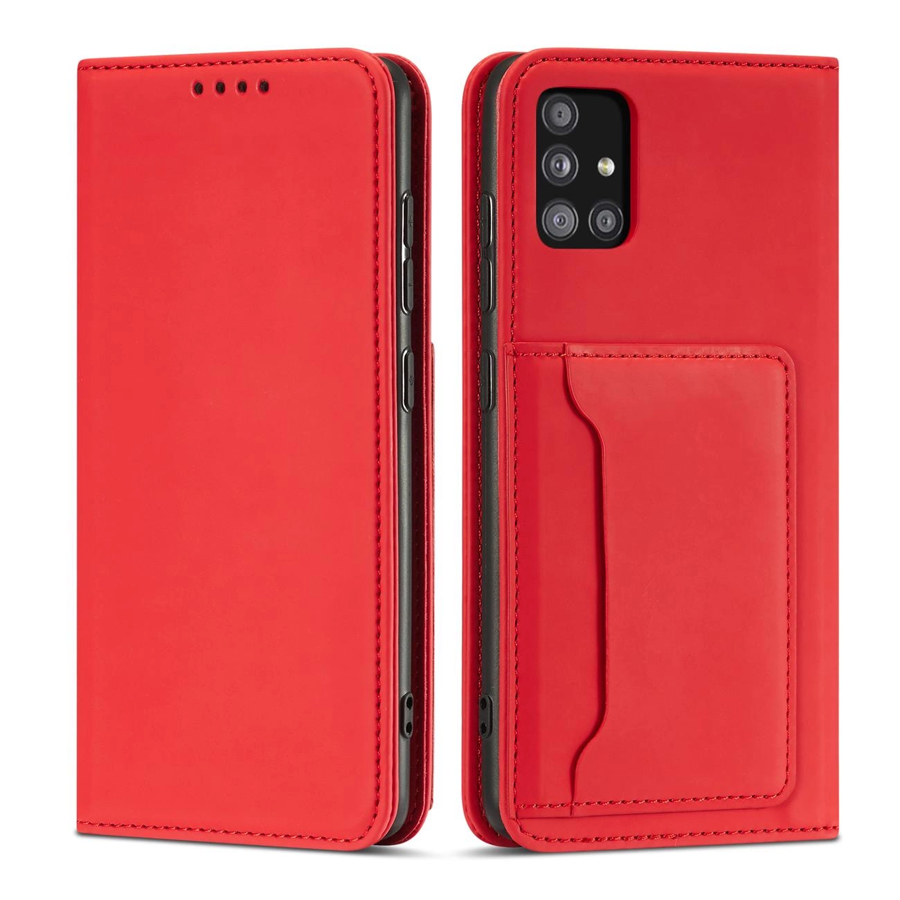 Hurtel Magnetové pouzdro na karty pro Xiaomi Redmi Note 11 Pro, peněženka, pouzdro na karty, červená barva