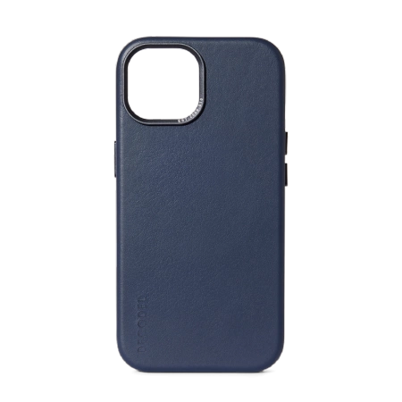 Kožené pouzdro Decoded s MagSafe pro iPhone 15 - modré