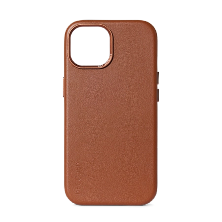 Kožené pouzdro Decoded s MagSafe pro iPhone 15 - hnědé