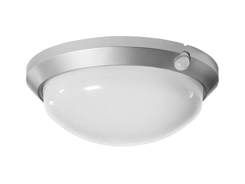 Panlux OLGA S přisazené stropní a nástěnné kruhové svítidlo se senzorem 60W stříbrná OS-60/CH