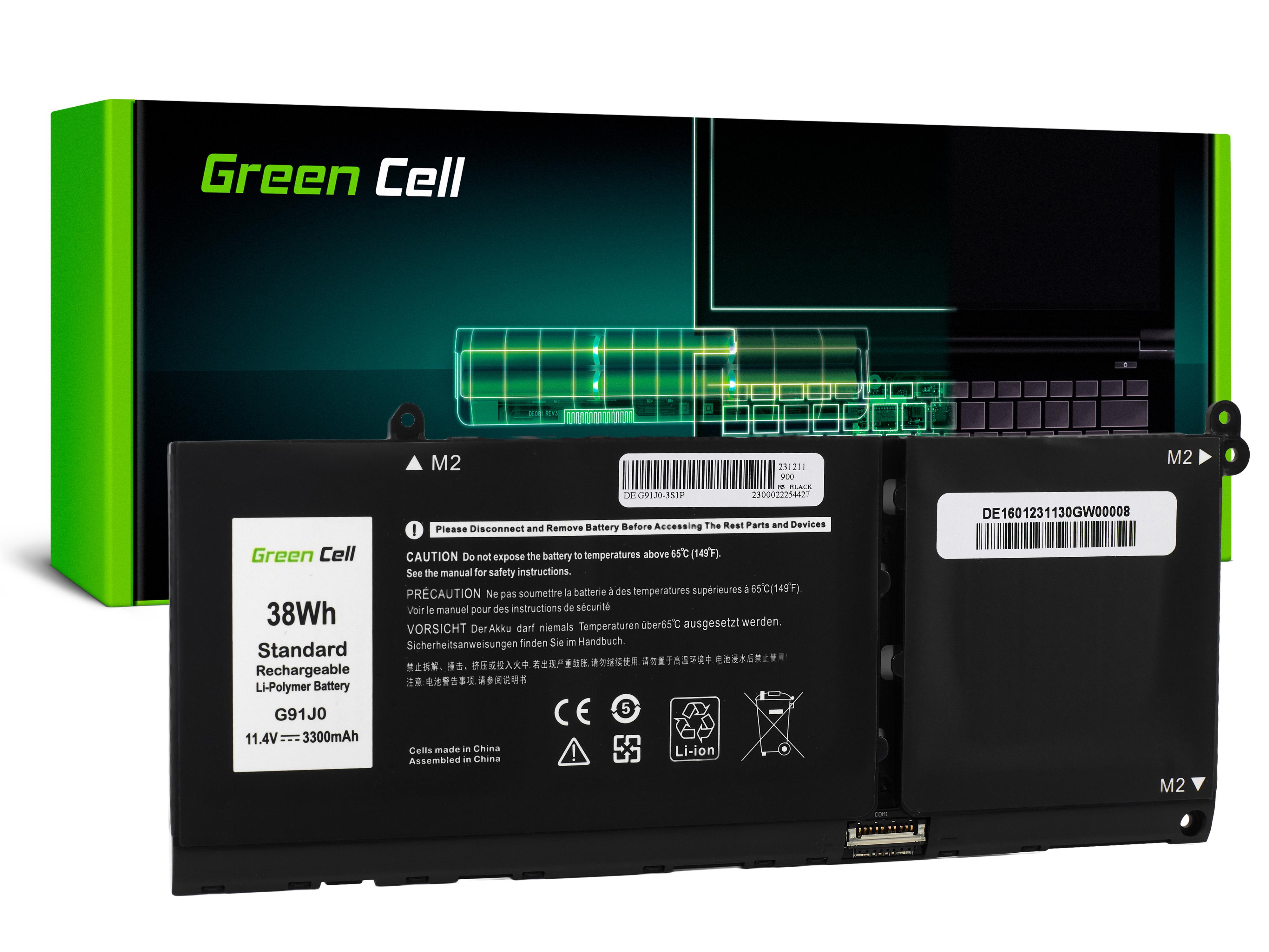 Green Cell Baterie G91J0 na Dell Latitude 3320 3330 3520 Inspiron 15 3511 3525 5510 DE160