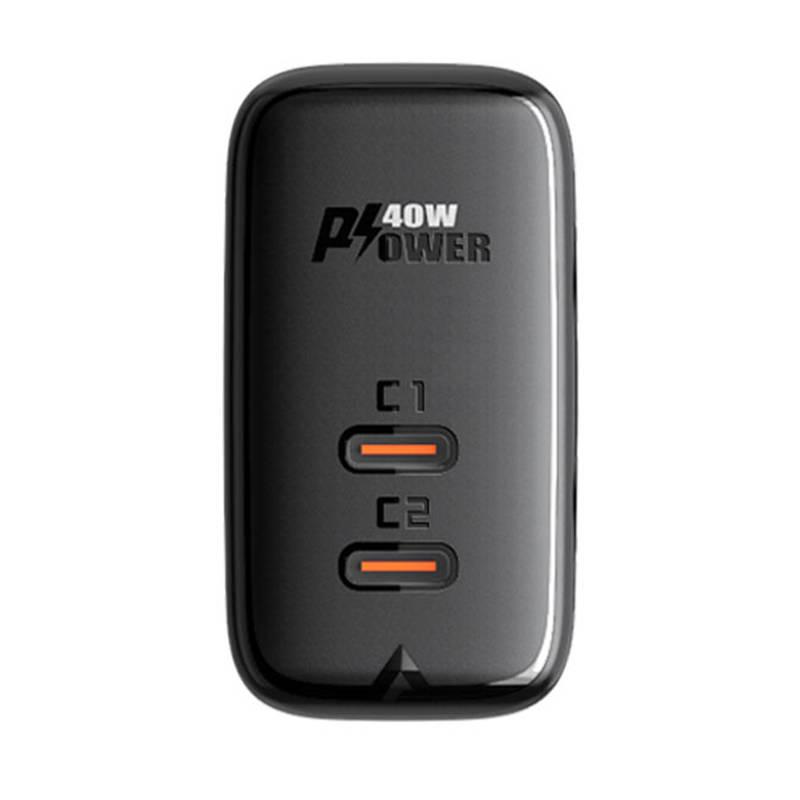 Síťová nabíječka Acefast A9, 2x USB-C, PD 40W (černá)