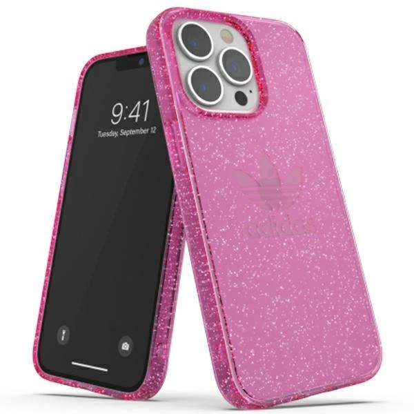 Adidas OR Ochranné průhledné pouzdro Glitter pro iPhone 13 Pro / iPhone 13 - růžové