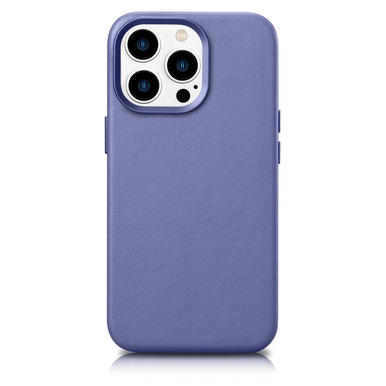 iCarer Case Leather pouzdro z přírodní kůže pro iPhone 14 Pro Max light purple (WMI14220708-LP) (kompatibilní s MagSafe)