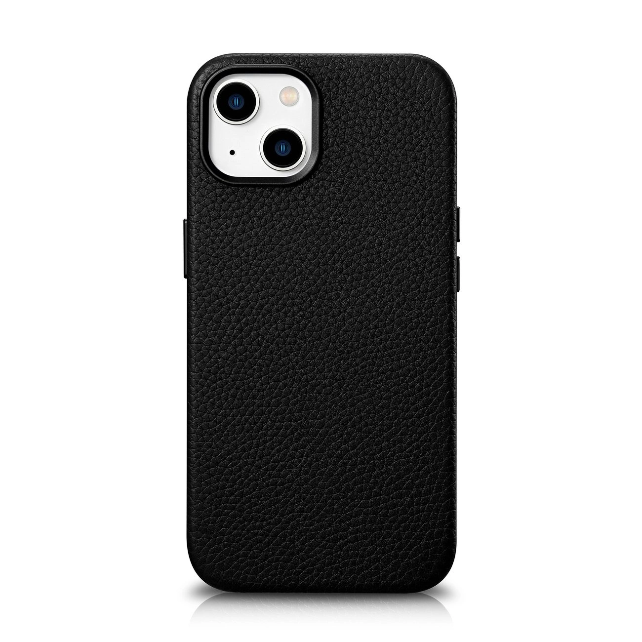 iCarer Litchi Premium Leather Case magnetické pouzdro pro iPhone 14 s MagSafe černé (WMI14220709-BK)