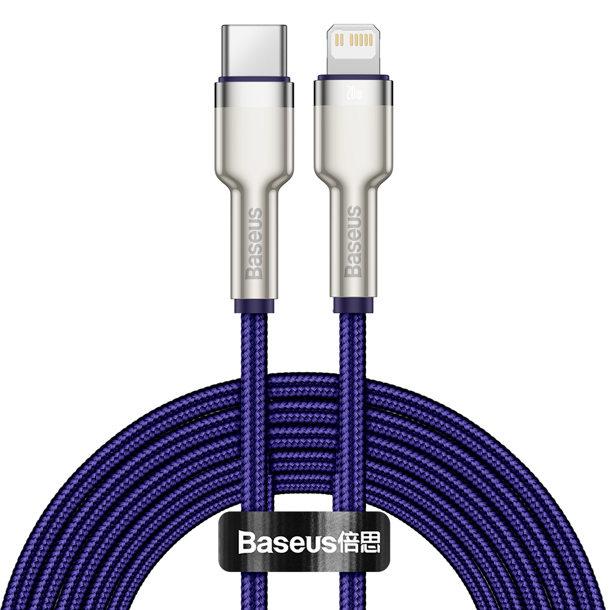 Kabel USB-C na Lightning Baseus Cafule, 20 W, 2 m (fialový)