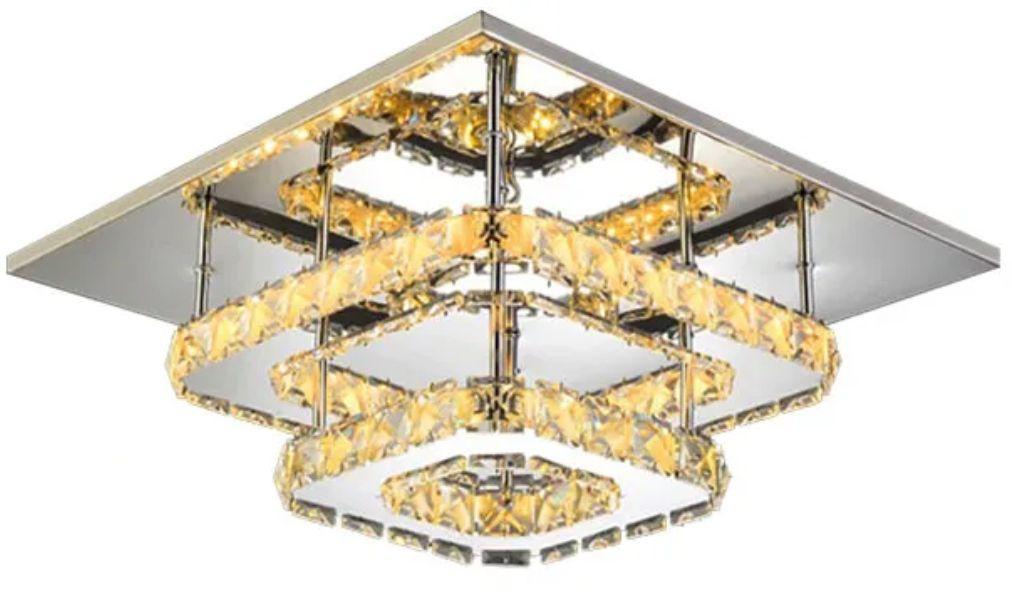 Rea Křišťálové stropní svítidlo Plafond LED 24W čtvercová APP409-C APP410-C Teplá bílá 3000K OSW-65007