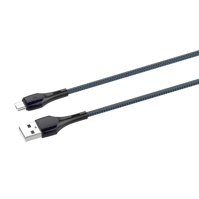 USB - Micro USB kabel LDNIO LS521 1m (šedomodrý))