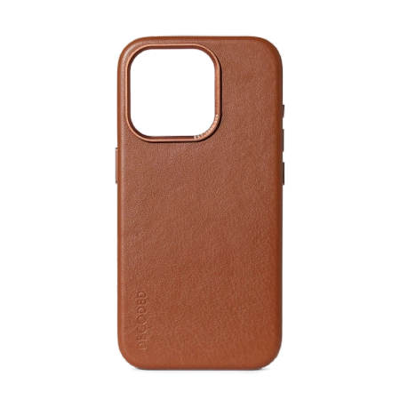Kožené pouzdro Decoded s MagSafe pro iPhone 15 Pro - hnědé