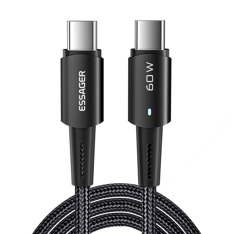 Kabel USB-C na USB-C 60W Essager 1m (černý)
