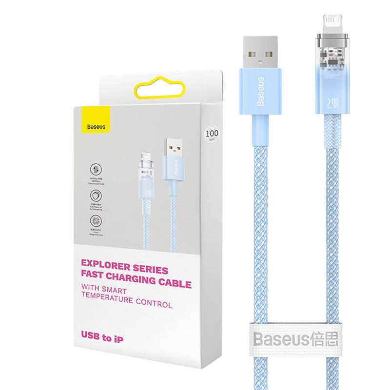 Baseus USB-A na Lightning Explorer Series rychlonabíjecí kabel 2m, 2,4A (modrý)