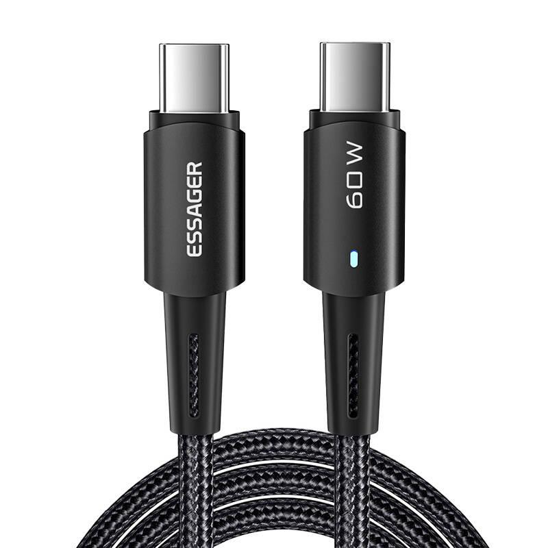 Kabel USB-C na USB-C 60W Essager 2 m (černý)