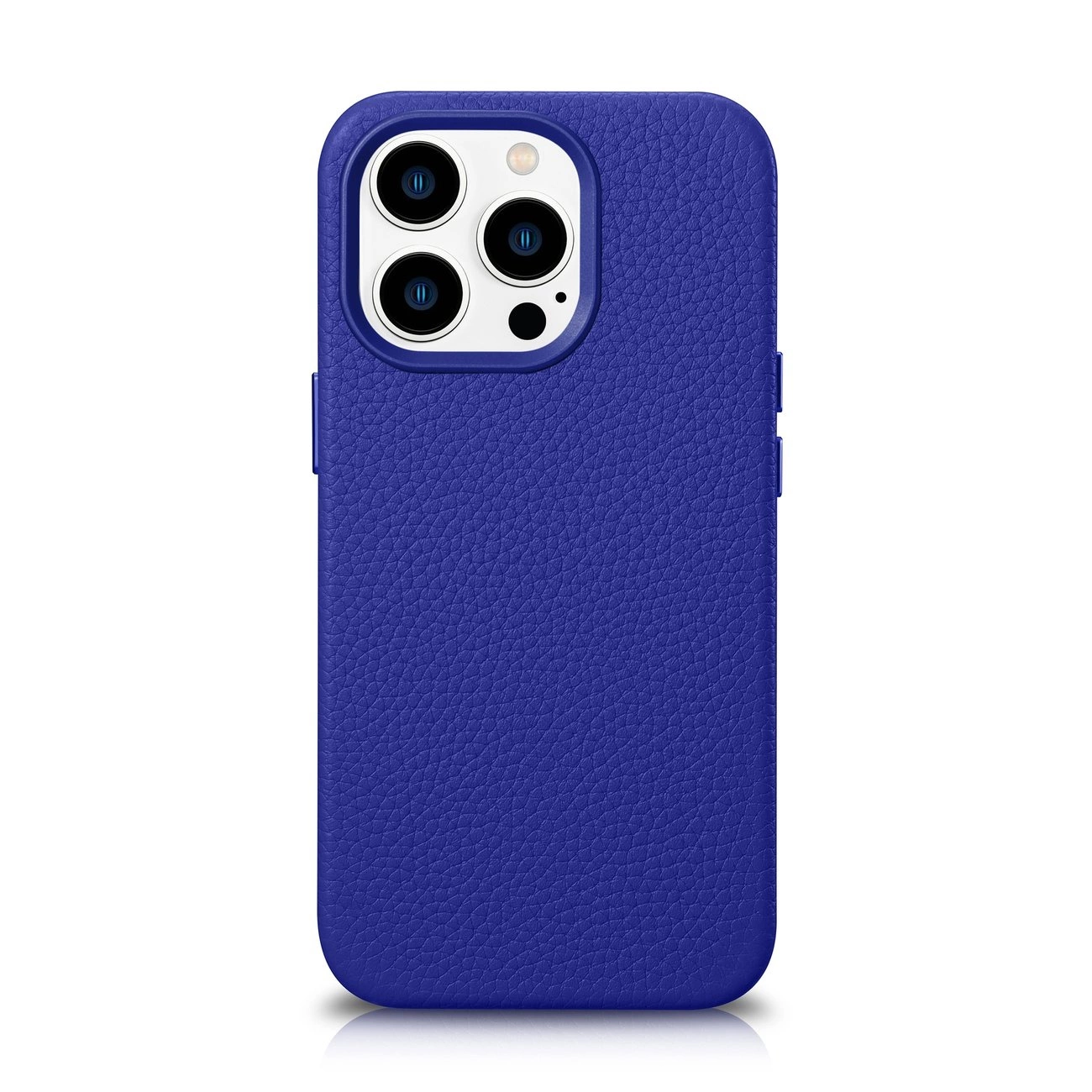 iCarer Litchi Premium Leather Case magnetické kožené pouzdro s MagSafe pro iPhone 14 Pro tmavě modré (WMI14220710-DB)