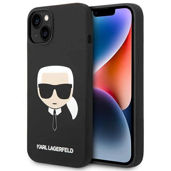 Karl Lagerfeld Silikonové pouzdro Karl's Head MagSafe pro iPhone 14 Plus - černé