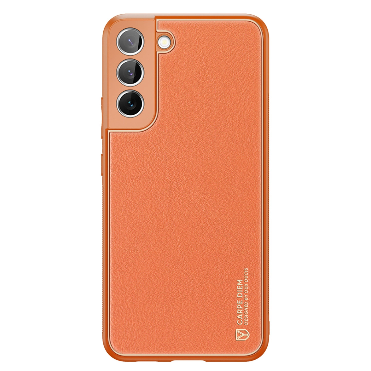 Dux Ducis Yolo elegantní obal z eko kůže Samsung Galaxy S22+ (S22 Plus) oranžový