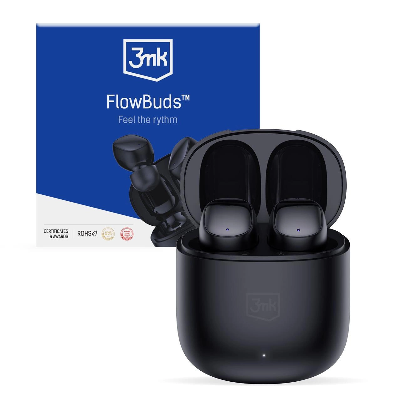 3mk Protection 3mk FlowBuds Bluetooth bezdrátová sluchátka do uší - černá