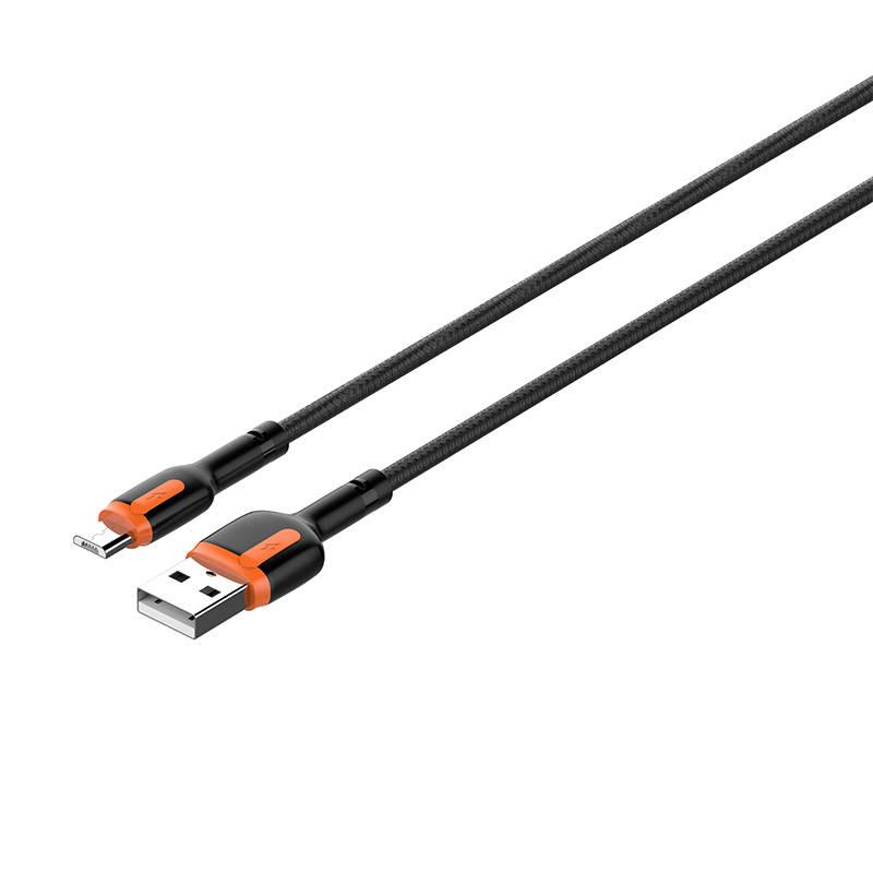 USB - Micro USB kabel LDNIO LS532 2m (šedo-oranžový)