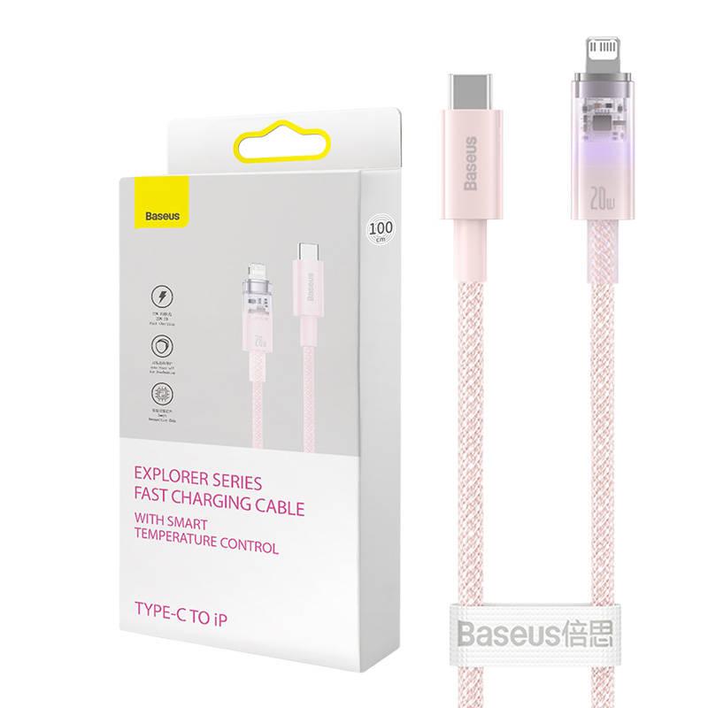 Baseus USB-C na Lightning Explorer Series rychlonabíjecí kabel 1m, 20W (růžový)