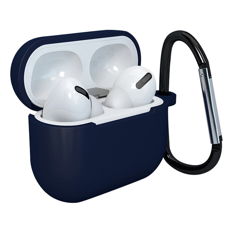 Hurtel Pouzdro pro AirPods 3 silikonové měkké pouzdro na sluchátka + přívěsek na klíče tmavě modré (pouzdro D)