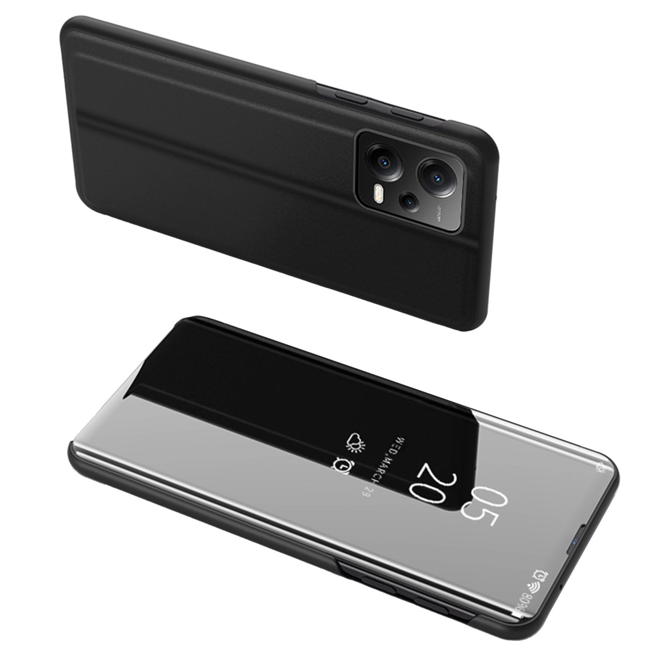 Hurtel Clear View pouzdro pro Xiaomi Redmi Note 12 5G / Poco X5 5G flip cover černé