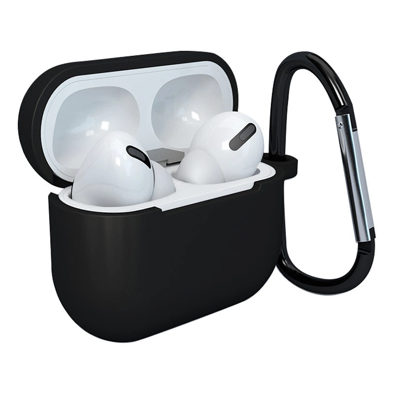 Hurtel Pouzdro pro AirPods 3 silikonové měkké pouzdro na sluchátka + přívěsek na klíče černé (pouzdro D)