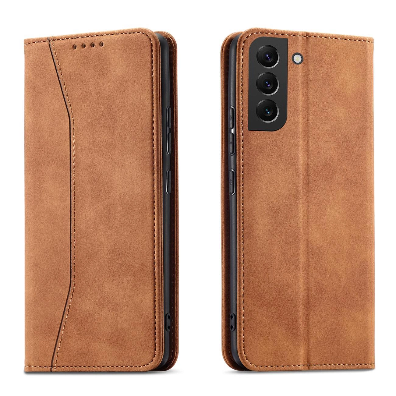 Hurtel Magnet Fancy Case Samsung Galaxy S23+ pouzdro s odklápěcím stojánkem na peněženku hnědé barvy