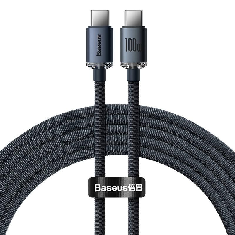 Kabel Baseus Crystal Shine z USB-C na USB-C, 100 W, 2 m (černý)