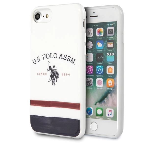 Pouzdro U.S. Polo Assn. Tricolor Pattern Collection pro iPhone 7 / 8 / SE 2020 / SE 2022 - bílé